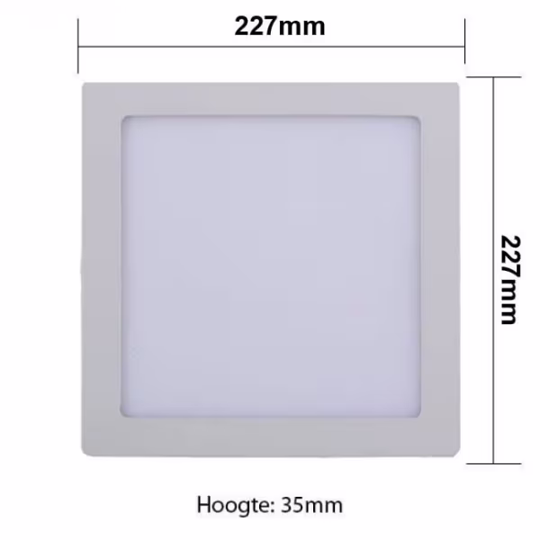 HLW LED LED Downlight Pro - Aigi - Surface Mounted Square 18W - Bright/Cool White 6000K - Matte White - 227mm HLW LED LED Downlight Pro - Aigi - Surface Mounted Square 18W - Bright/Cool White 6000K - Matte White - 227mm