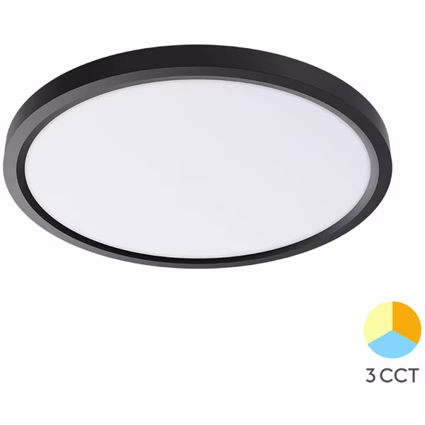 HLW LED LED Plafondlamp - Brinton Jin - 36W 3960lm - 865 Helder/Koud Wit 6500K - Ø400 mm - Opbouw - Rond - Zwart HLW LED LED Plafondlamp - Brinton Jin - 36W 3960lm - 865 Helder/Koud Wit 6500K - Ø400 mm - Opbouw - Rond - Zwart