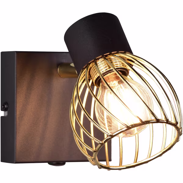 HLW LED LED Wall Spotlight - Wall Lighting - Trion Ordan - E14 Fitting - Black/Gold HLW LED LED Wall Spotlight - Wall Lighting - Trion Ordan - E14 Fitting - Black/Gold
