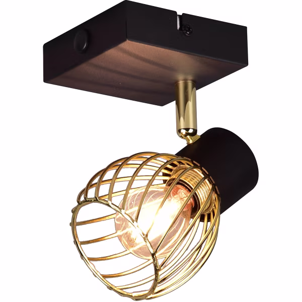 HLW LED LED Wall Spotlight - Wall Lighting - Trion Ordan - E14 Fitting - Black/Gold HLW LED LED Wall Spotlight - Wall Lighting - Trion Ordan - E14 Fitting - Black/Gold