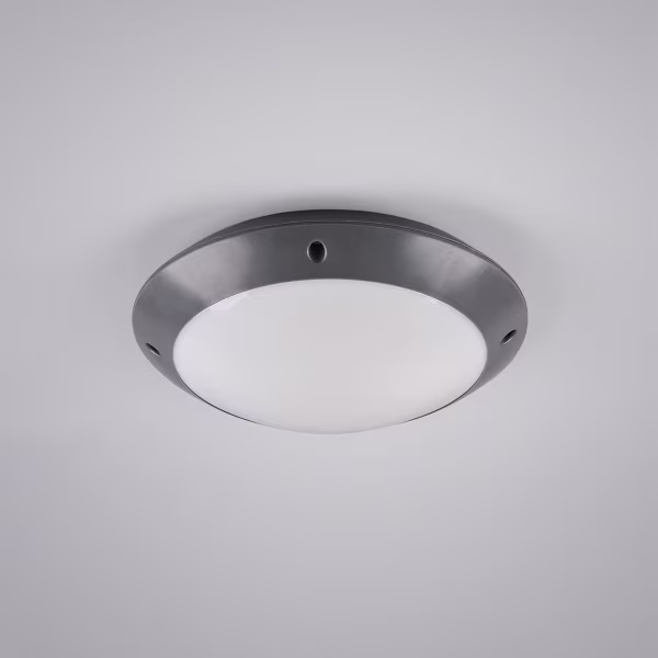 HLW LED LED Ceiling Light - Bathroom Light - Trion Camiro - Surface Mounted Round - Waterproof IP54 - E27 Fitting - Matte Anthracite - Plastic