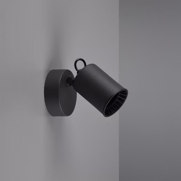 HLW LED LED wall spotlight - Trion Pirlo - GU10 fitting - 1 light - Round - Matte black - Aluminum HLW LED LED wall spotlight - Trion Pirlo - GU10 fitting - 1 light - Round - Matte black - Aluminum