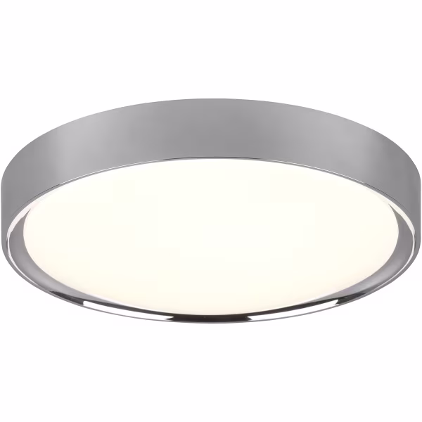 HLW LED LED Plafondlamp - Badkamerlamp - Trion Clirno - 18W - Warm Wit 3000K - Spatwaterdicht IP44 - Opbouw Rond - Mat Chroom - Kunststof HLW LED LED Plafondlamp - Badkamerlamp - Trion Clirno - 18W - Warm Wit 3000K - Spatwaterdicht IP44 - Opbouw Rond - Mat Chroom - Kunststof