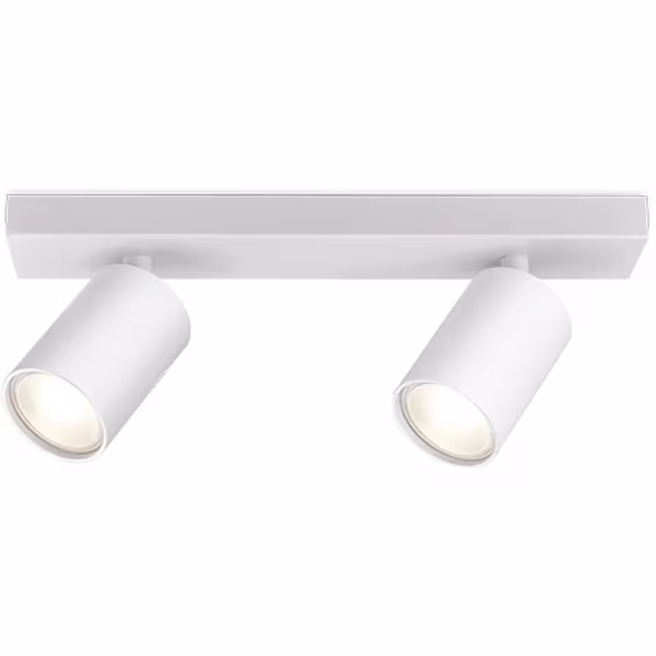HLW LED LED Ceiling Spotlight - Brinton Betin - GU10 Fitting - 2-light - Round - Matte White - Tiltable - Aluminum - Philips - CorePro 827 36D - 7W - Warm White 2700K HLW LED LED Ceiling Spotlight - Brinton Betin - GU10 Fitting - 2-light - Round - Matte White - Tiltable - Aluminum - Philips - CorePro 827 36D - 7W - Warm White 2700K