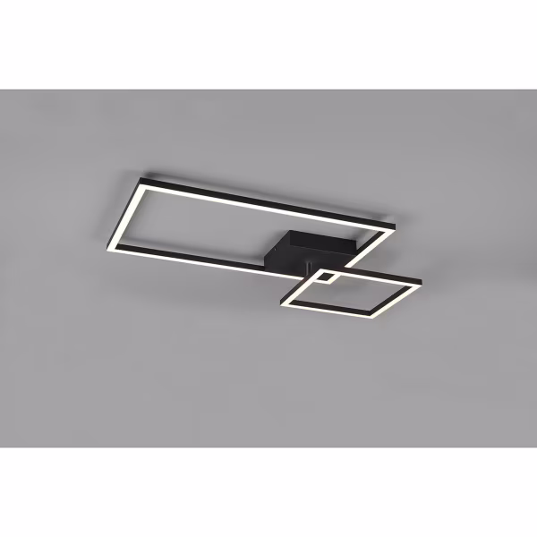 HLW LED LED Ceiling Lamp - Ceiling Lighting - Trion Pado - 25W - Warm White 3000K - Dimmable - Rectangle - Matte Black - Aluminum HLW LED LED Ceiling Lamp - Ceiling Lighting - Trion Pado - 25W - Warm White 3000K - Dimmable - Rectangle - Matte Black - Aluminum