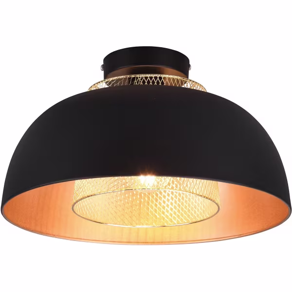 HLW LED LED Plafondlamp - Plafondverlichting - Trion Palmo - E27 Fitting - Rond - Mat Zwart - Aluminium HLW LED LED Plafondlamp - Plafondverlichting - Trion Palmo - E27 Fitting - Rond - Mat Zwart - Aluminium