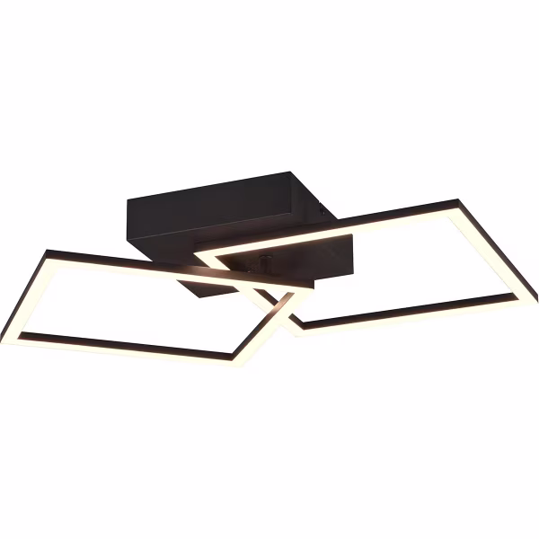 HLW LED LED Ceiling Light - Ceiling Lighting - Trion Square - 20W - Warm White 3000K - Square - Matte Black - Metal HLW LED LED Ceiling Light - Ceiling Lighting - Trion Square - 20W - Warm White 3000K - Square - Matte Black - Metal