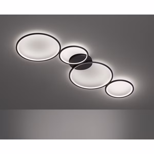 HLW LED LED Ceiling Light - Trion Rondy - 37W - Warm White 3000K - Dimmable - Round - Matte Black - Aluminum HLW LED LED Ceiling Light - Trion Rondy - 37W - Warm White 3000K - Dimmable - Round - Matte Black - Aluminum