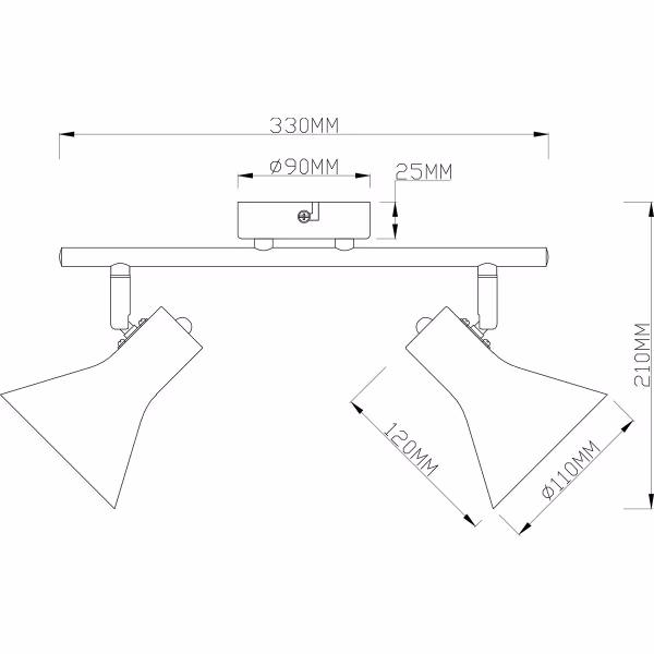 HLW LED LED Plafondspot - Trion Nana - E14 Fitting - 2-lichts - Rond - Mat Zwart/Goud - Aluminium HLW LED LED Plafondspot - Trion Nana - E14 Fitting - 2-lichts - Rond - Mat Zwart/Goud - Aluminium