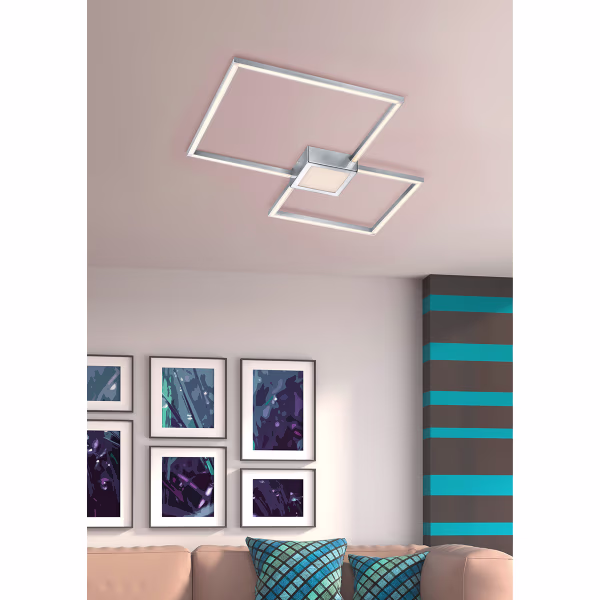 HLW LED LED Ceiling Light - Trion Hydro - 28W - Warm White 3000K - Dimmable - Square - Matte Nickel - Aluminum HLW LED LED Ceiling Light - Trion Hydro - 28W - Warm White 3000K - Dimmable - Square - Matte Nickel - Aluminum