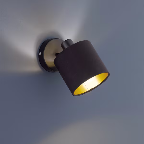 HLW LED LED Wall Spotlight - Wall Lighting - Trion Torry - E14 Fitting - Round - Matte Black - Aluminum