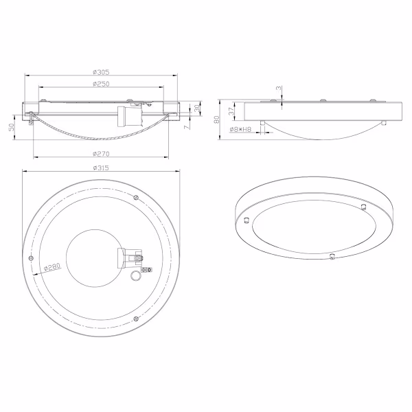 HLW LED LED Plafondlamp - Badkamerlamp - Trion Condi - Opbouw Rond - Spatwaterdicht IP44 - E27 Fitting - Mat Nikkel Aluminium - Ø310mm HLW LED LED Plafondlamp - Badkamerlamp - Trion Condi - Opbouw Rond - Spatwaterdicht IP44 - E27 Fitting - Mat Nikkel Aluminium - Ø310mm