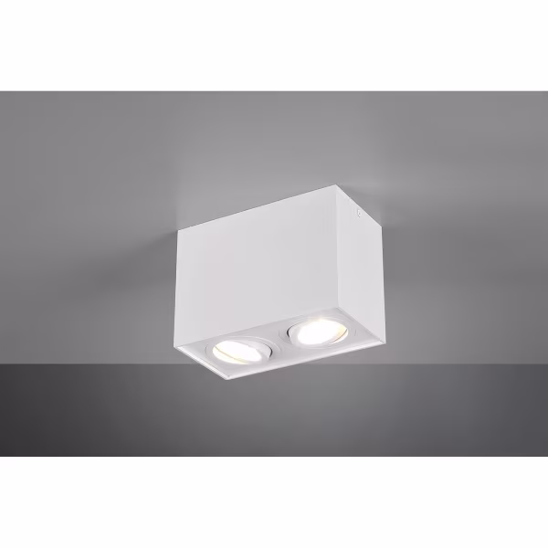 HLW LED LED Plafondspot - Trion Bisqy - GU10 Fitting - 2-lichts - Rechthoek - Mat Wit - Aluminium HLW LED LED Plafondspot - Trion Bisqy - GU10 Fitting - 2-lichts - Rechthoek - Mat Wit - Aluminium