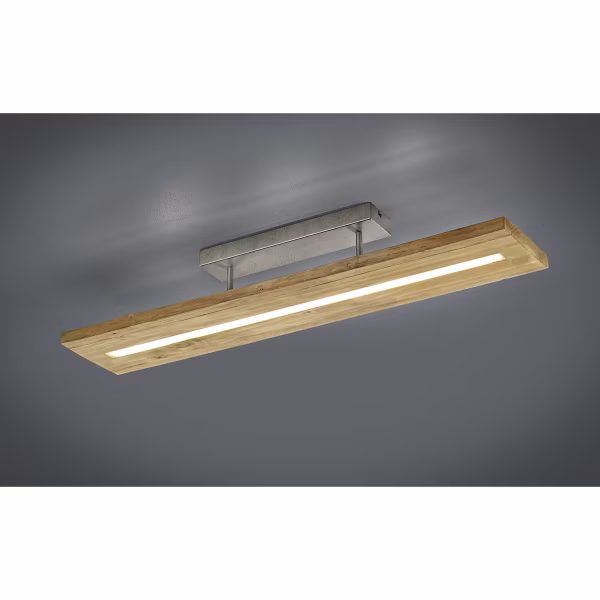 HLW LED LED Plafondlamp - Trion Brida - 27W - Warm Wit 3000K - 1-lichts - Dimbaar - Rechthoek - Mat Bruin - Natuurhout HLW LED LED Plafondlamp - Trion Brida - 27W - Warm Wit 3000K - 1-lichts - Dimbaar - Rechthoek - Mat Bruin - Natuurhout
