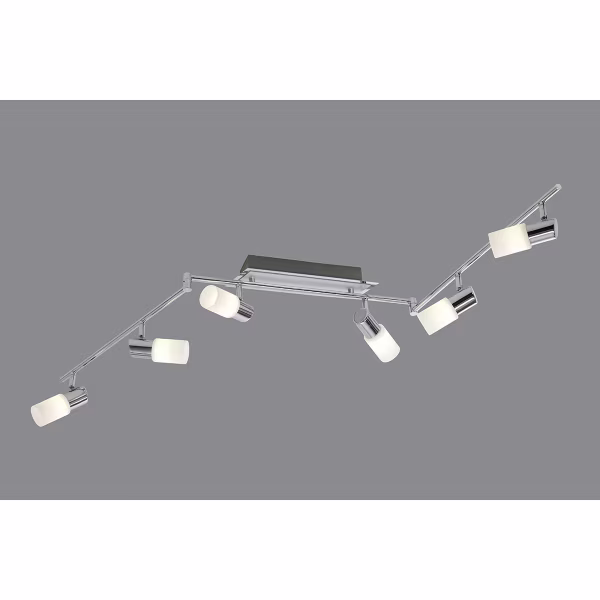 HLW LED LED Ceiling Spotlight - Trion Clupo - 24W - Warm White 3000K - 6-light - Rectangular - Matte Chrome - Aluminum - OSRAM LEDs HLW LED LED Ceiling Spotlight - Trion Clupo - 24W - Warm White 3000K - 6-light - Rectangular - Matte Chrome - Aluminum - OSRAM LEDs