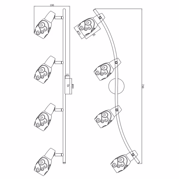 HLW LED LED Plafondspot - Plafondverlichting - Trion Kalora - E14 Fitting - 4-lichts - Rechthoek - Mat Nikkel - Aluminium HLW LED LED Plafondspot - Plafondverlichting - Trion Kalora - E14 Fitting - 4-lichts - Rechthoek - Mat Nikkel - Aluminium