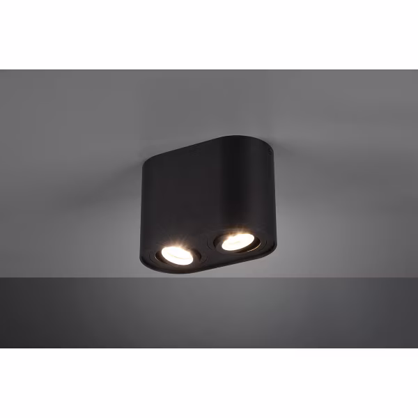 HLW LED LED Plafondlamp - Plafondverlichting - Trion Cosmin - GU10 Fitting - 2-lichts - Rechthoek - Mat Zwart - Aluminium HLW LED LED Plafondlamp - Plafondverlichting - Trion Cosmin - GU10 Fitting - 2-lichts - Rechthoek - Mat Zwart - Aluminium