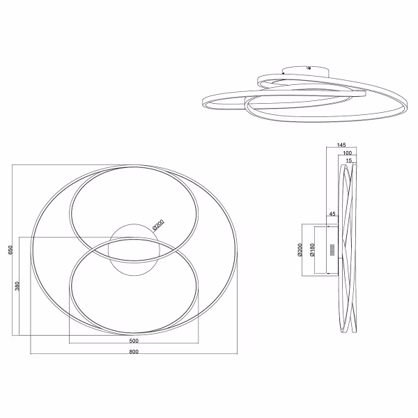 HLW LED LED Plafondlamp - Trion Gilo - 50W - Warm Wit 3000K - Dimbaar - Rond - Mat Wit - Aluminium