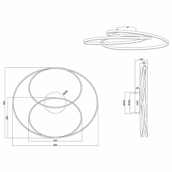 HLW LED LED Plafondlamp - Trion Gilo - 50W - Warm Wit 3000K - Dimbaar - Rond - Mat Zwart - Aluminium HLW LED LED Plafondlamp - Trion Gilo - 50W - Warm Wit 3000K - Dimbaar - Rond - Mat Zwart - Aluminium
