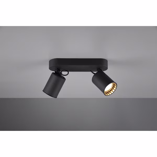 HLW LED LED Ceiling Spotlight - Trion Pirlo - GU10 Fitting - 2-light - Rectangular - Matte Black - Aluminum HLW LED LED Ceiling Spotlight - Trion Pirlo - GU10 Fitting - 2-light - Rectangular - Matte Black - Aluminum