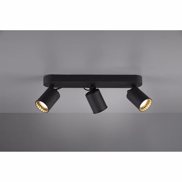 HLW LED LED Plafondspot - Trion Pirlo - GU10 Fitting - 3-lichts - Rechthoek - Mat Zwart - Aluminium HLW LED LED Plafondspot - Trion Pirlo - GU10 Fitting - 3-lichts - Rechthoek - Mat Zwart - Aluminium