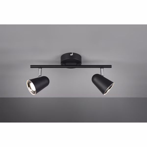 HLW LED LED Plafondspot - Trion Toluno - 6W - Warm Wit 3000K - 2-lichts - Rechthoek - Mat Zwart - Kunststof HLW LED LED Plafondspot - Trion Toluno - 6W - Warm Wit 3000K - 2-lichts - Rechthoek - Mat Zwart - Kunststof