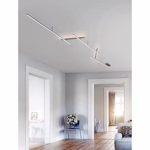 HLW LED LED Plafondlamp - Trion Undiro - 9W - Warm Wit 3000K - 5-lichts - Dimbaar - Rechthoek - Mat Nikkel - Aluminium HLW LED LED Plafondlamp - Trion Undiro - 9W - Warm Wit 3000K - 5-lichts - Dimbaar - Rechthoek - Mat Nikkel - Aluminium
