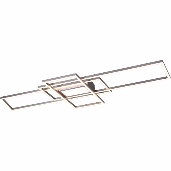 HLW LED LED Plafondlamp - Plafondverlichting - Trion Urano - 60W - Aanpasbare Kleur - Afstandsbediening - Dimbaar - Rechthoek - Mat Nikkel - Aluminium HLW LED LED Plafondlamp - Plafondverlichting - Trion Urano - 60W - Aanpasbare Kleur - Afstandsbediening - Dimbaar - Rechthoek - Mat Nikkel - Aluminium