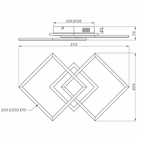 HLW LED LED Plafondlamp - Plafondverlichting - Trion Venda - 25W - Warm Wit 3000K - Dimbaar - Vierkant - Mat Zwart - Aluminium HLW LED LED Plafondlamp - Plafondverlichting - Trion Venda - 25W - Warm Wit 3000K - Dimbaar - Vierkant - Mat Zwart - Aluminium