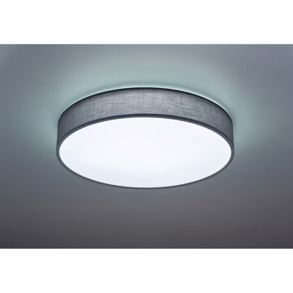 HLW LED LED Plafondlamp - Plafondverlichting - Trion Lanago - 42W - Aanpasbare Kleur - Afstandsbediening - Dimbaar - Rond - Mat Grijs - Textiel HLW LED LED Plafondlamp - Plafondverlichting - Trion Lanago - 42W - Aanpasbare Kleur - Afstandsbediening - Dimbaar - Rond - Mat Grijs - Textiel