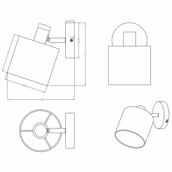 HLW LED LED Wall Spotlight - Wall Lighting - Trion Torry - E14 Fitting - Round - Matte Nickel - Aluminum HLW LED LED Wall Spotlight - Wall Lighting - Trion Torry - E14 Fitting - Round - Matte Nickel - Aluminum