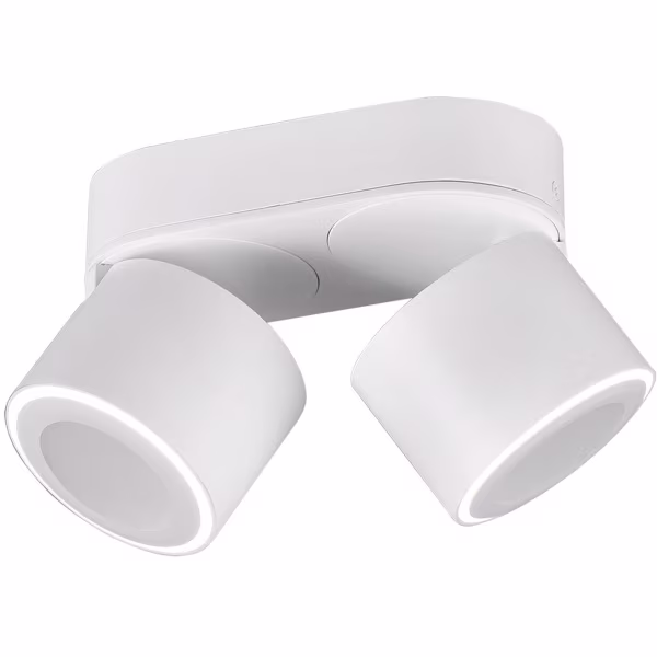 HLW LED LED Ceiling Spotlight - Trion Tarus - 8W - Warm White 3000K - 2-light - Round - Matt White - Aluminum HLW LED LED Ceiling Spotlight - Trion Tarus - 8W - Warm White 3000K - 2-light - Round - Matt White - Aluminum