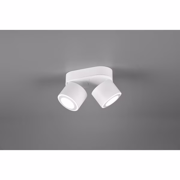 HLW LED LED Ceiling Spotlight - Trion Tarus - 8W - Warm White 3000K - 2-light - Round - Matt White - Aluminum HLW LED LED Ceiling Spotlight - Trion Tarus - 8W - Warm White 3000K - 2-light - Round - Matt White - Aluminum