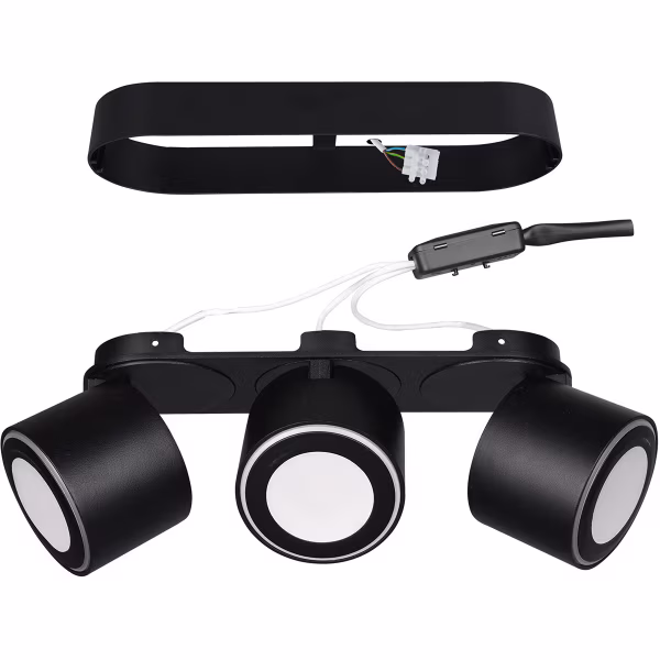 HLW LED LED Plafondspot - Trion Tarus - 12W - Warm Wit 3000K - 3-lichts - Rond - Mat Zwart - Aluminium HLW LED LED Plafondspot - Trion Tarus - 12W - Warm Wit 3000K - 3-lichts - Rond - Mat Zwart - Aluminium