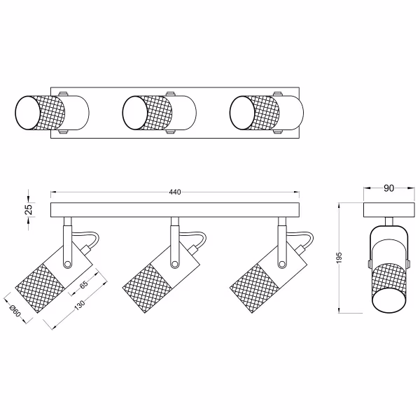 HLW LED LED Plafondspot - Trion Yosh - E14 Fitting - 3-lichts - Rechthoek - Mat Zwart - Aluminium HLW LED LED Plafondspot - Trion Yosh - E14 Fitting - 3-lichts - Rechthoek - Mat Zwart - Aluminium
