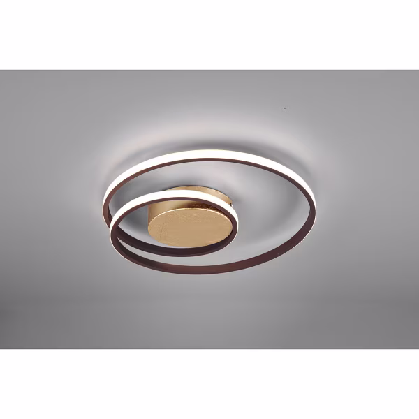 HLW LED LED Ceiling Lamp - Ceiling Lighting - Trion Zilab - 22W - Warm White 3000K - Dimmable - Round - Rust Color - Aluminum