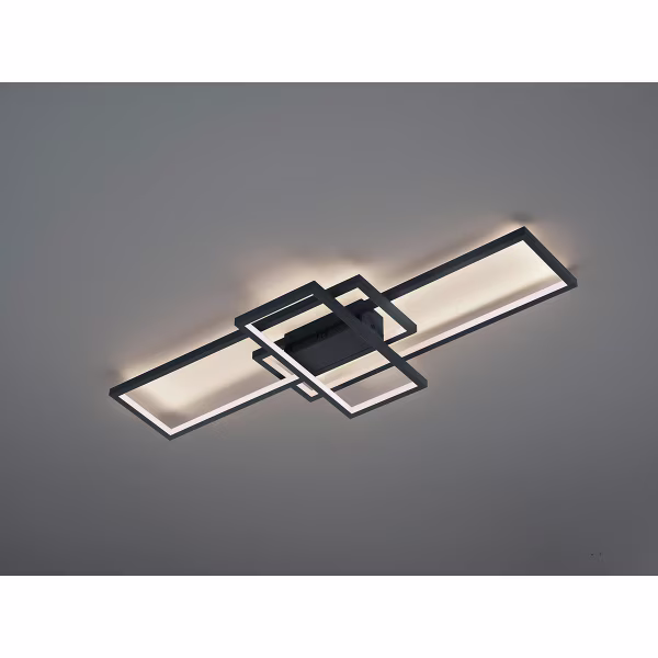 HLW LED LED Plafondlamp WiZ - Smart LED - Plafondverlichting - Trion Tiagi - 36W - Aanpasbare Kleur - RGBW - Afstandsbediening - Dimbaar - Rechthoek - Mat Antraciet - Aluminium HLW LED LED Plafondlamp WiZ - Smart LED - Plafondverlichting - Trion Tiagi - 36W - Aanpasbare Kleur - RGBW - Afstandsbediening - Dimbaar - Rechthoek - Mat Antraciet - Aluminium