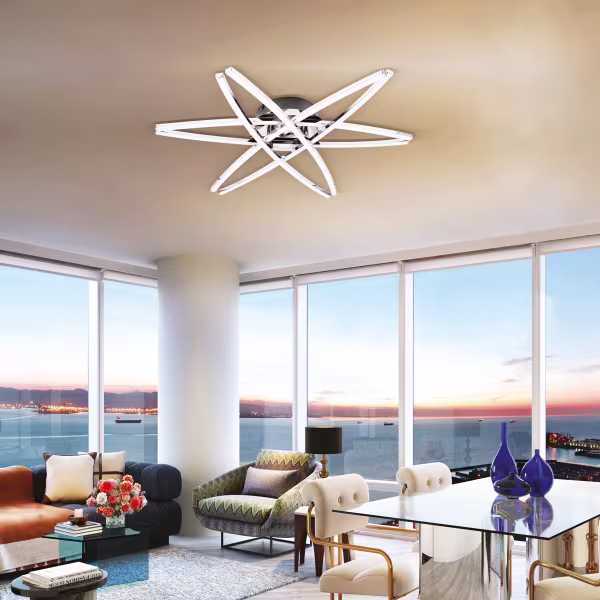 HLW LED LED Plafondlamp - Plafondverlichting - Akalon - 35W - Natuurlijk Wit 4000K - Mat Chroom - Aluminium HLW LED LED Plafondlamp - Plafondverlichting - Akalon - 35W - Natuurlijk Wit 4000K - Mat Chroom - Aluminium