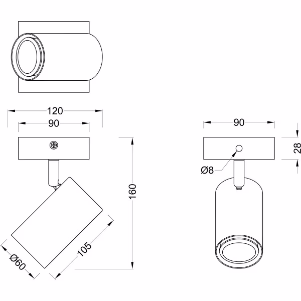 HLW LED LED Ceiling Spotlight - Trion Milona - GU10 Fitting - 1-light - Round - Matte Black - Aluminum HLW LED LED Ceiling Spotlight - Trion Milona - GU10 Fitting - 1-light - Round - Matte Black - Aluminum