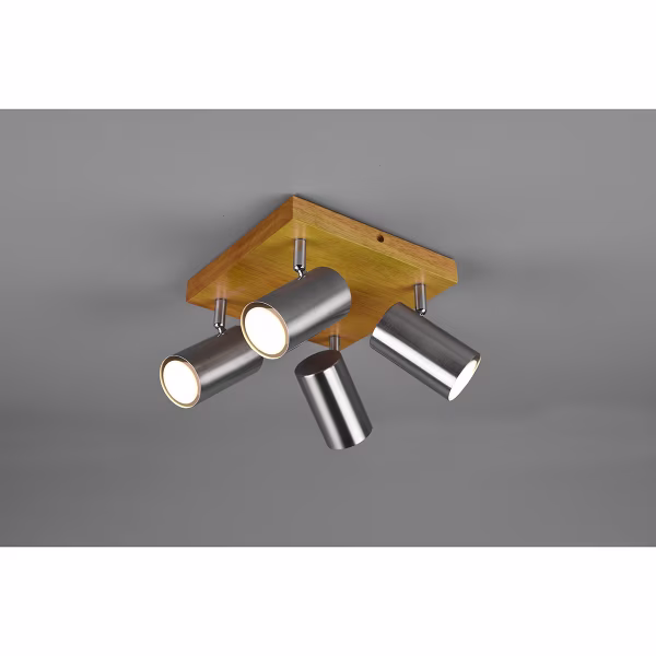 HLW LED LED Plafondspot - Trion Milona - GU10 Fitting - 4-lichts - Rond - Mat Nikkel - Aluminium HLW LED LED Plafondspot - Trion Milona - GU10 Fitting - 4-lichts - Rond - Mat Nikkel - Aluminium