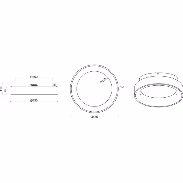 HLW LED LED Plafondlamp - Plafondverlichting - Trion Gurano - 27W - Warm Wit 3000K - Dimbaar - Rond - Mat Zwart - Aluminium HLW LED LED Plafondlamp - Plafondverlichting - Trion Gurano - 27W - Warm Wit 3000K - Dimbaar - Rond - Mat Zwart - Aluminium