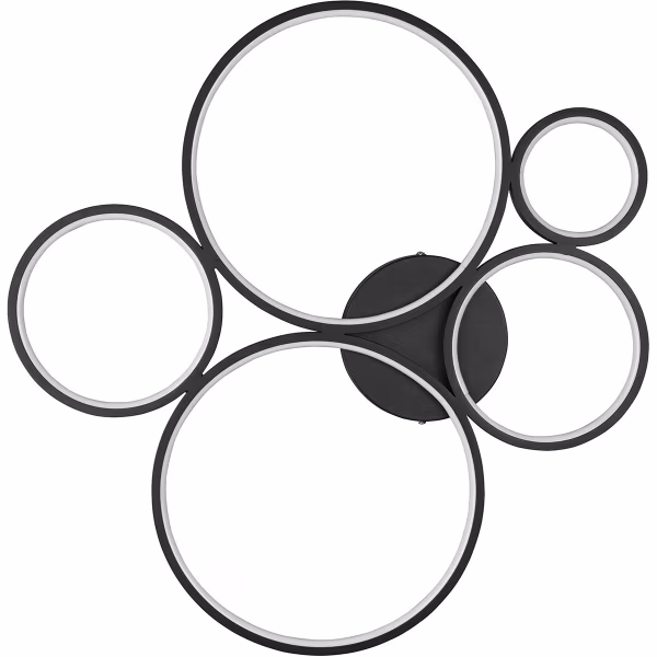 HLW LED LED Plafondlamp - Trion Rondy - 49W - Warm Wit 3000K - Dimbaar - Rond - Mat Zwart - Aluminium HLW LED LED Plafondlamp - Trion Rondy - 49W - Warm Wit 3000K - Dimbaar - Rond - Mat Zwart - Aluminium