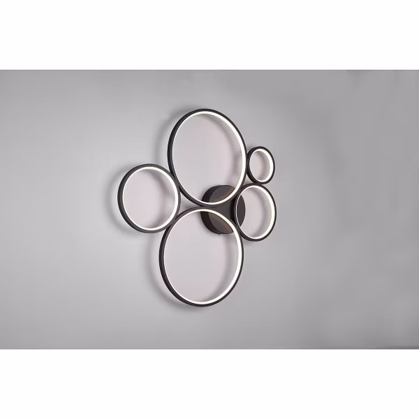 HLW LED LED Plafondlamp - Trion Rondy - 49W - Warm Wit 3000K - Dimbaar - Rond - Mat Zwart - Aluminium HLW LED LED Plafondlamp - Trion Rondy - 49W - Warm Wit 3000K - Dimbaar - Rond - Mat Zwart - Aluminium