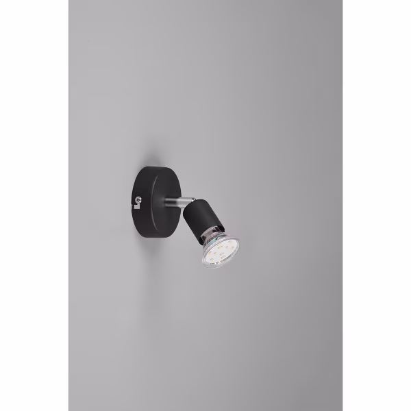 HLW LED LED Wall Spotlight - Trion Pamo - GU10 Fitting - 1-light - Round - Matte Black - Aluminum HLW LED LED Wall Spotlight - Trion Pamo - GU10 Fitting - 1-light - Round - Matte Black - Aluminum