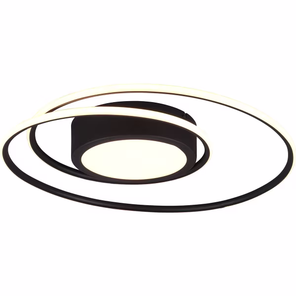 HLW LED LED Plafondlamp - Plafondverlichting - Trion Yivon - 56W - Aanpasbare Kleur - Afstandsbediening - Dimbaar - Rond - Mat Zwart - Aluminium HLW LED LED Plafondlamp - Plafondverlichting - Trion Yivon - 56W - Aanpasbare Kleur - Afstandsbediening - Dimbaar - Rond - Mat Zwart - Aluminium