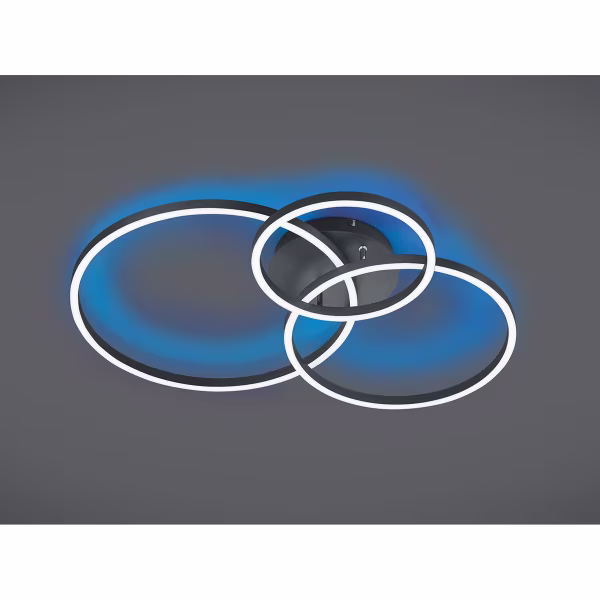 HLW LED LED Plafondlamp - Plafondverlichting - Trion Winton - 28W + 10W - Aanpasbare Kleur - Dimbaar - Rond - Mat Zwart - Aluminium HLW LED LED Plafondlamp - Plafondverlichting - Trion Winton - 28W + 10W - Aanpasbare Kleur - Dimbaar - Rond - Mat Zwart - Aluminium