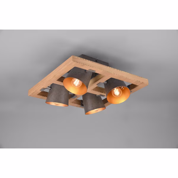 HLW LED LED Plafondspot - Trion Bimm - E14 Fitting - 4-lichts - Rond - Antiek Nikkel - Aluminium