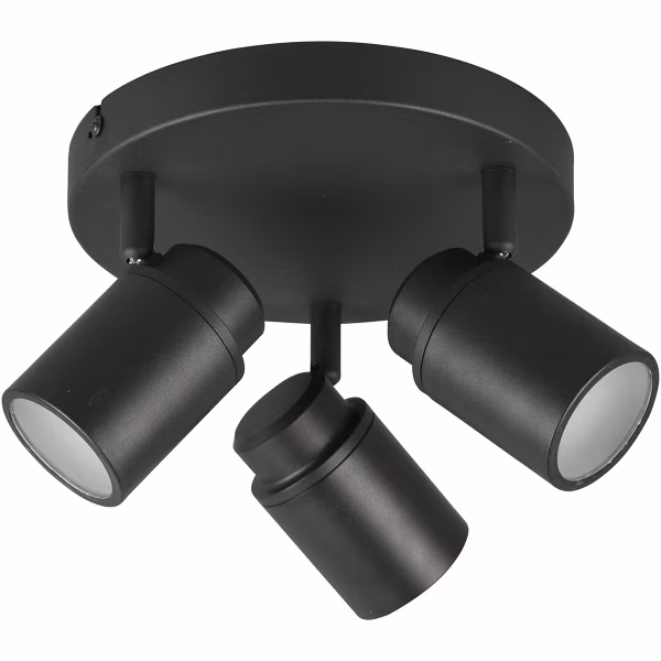 HLW LED LED Ceiling Spotlight - Trion Artion - GU10 Fitting - Splashproof IP44 - Round - Matte Black - Aluminum HLW LED LED Ceiling Spotlight - Trion Artion - GU10 Fitting - Splashproof IP44 - Round - Matte Black - Aluminum