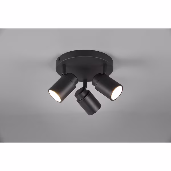 HLW LED LED Ceiling Spotlight - Trion Artion - GU10 Fitting - Splashproof IP44 - Round - Matte Black - Aluminum HLW LED LED Ceiling Spotlight - Trion Artion - GU10 Fitting - Splashproof IP44 - Round - Matte Black - Aluminum