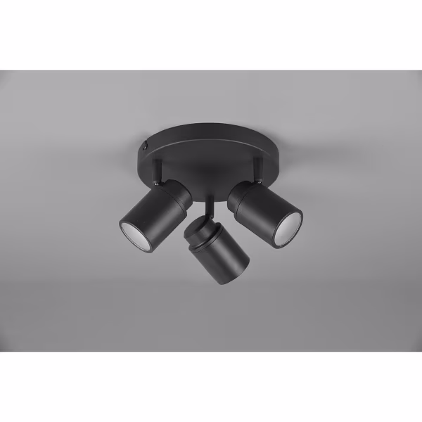 HLW LED LED Ceiling Spotlight - Trion Artion - GU10 Fitting - Splashproof IP44 - Round - Matte Black - Aluminum HLW LED LED Ceiling Spotlight - Trion Artion - GU10 Fitting - Splashproof IP44 - Round - Matte Black - Aluminum